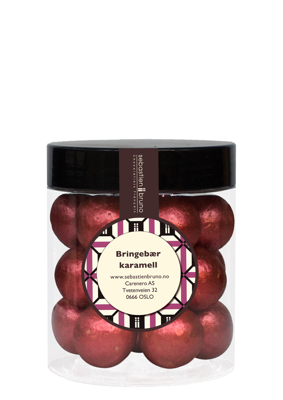 Sjokoladekuler med mørk sjokolade og Bringebær Karamell Liten