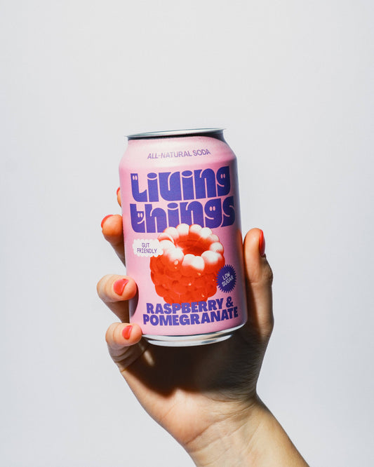 Raspberry & Pomegranate Prebiotic Soda - Living Things